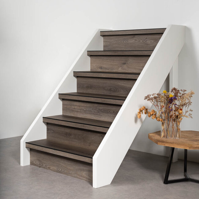 Charcoal Wood | pvc | doe-het-zelf traprenovatie set | 4 treden