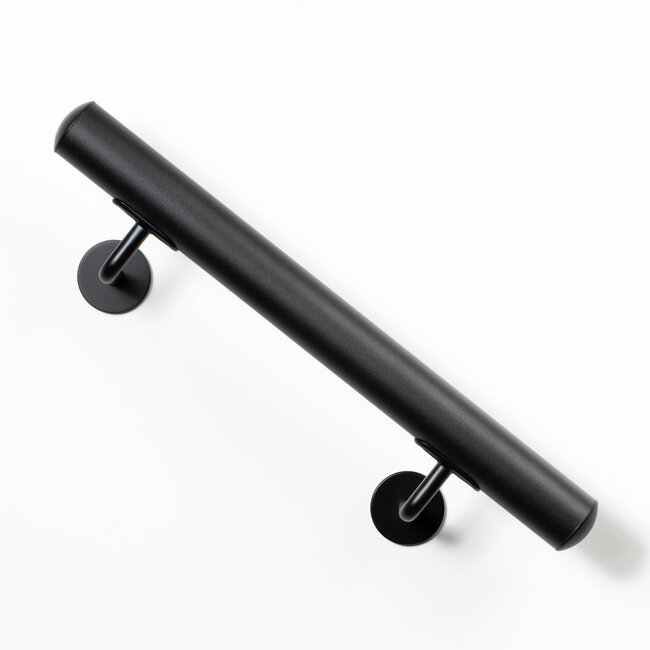 Zwarte aluminium trapleuning | Rond 50 mm
