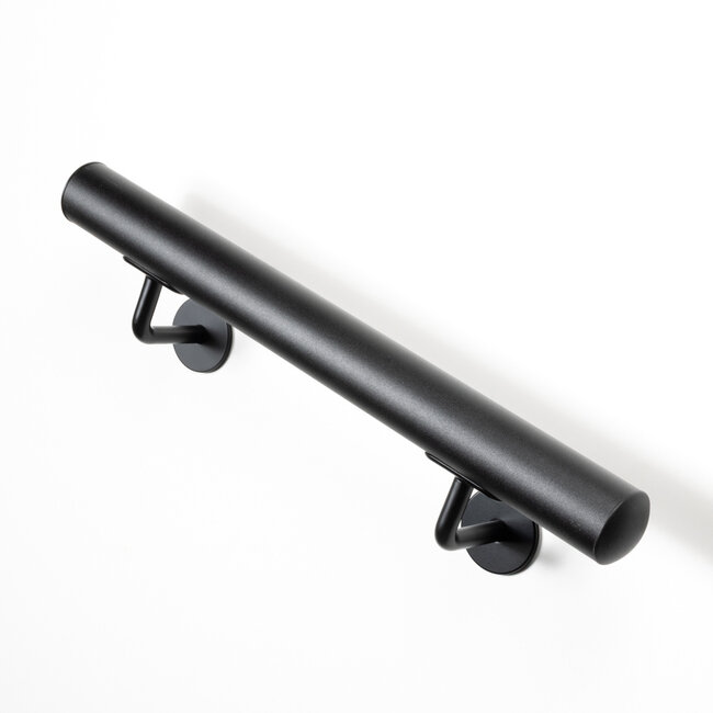 Zwarte aluminium trapleuning | Rond 50 mm