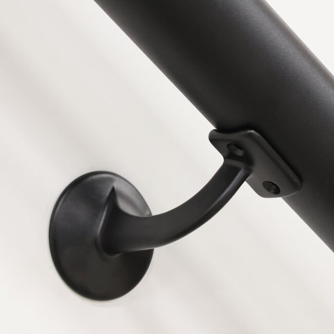 Zwarte aluminium trapleuning | Rond 50 mm