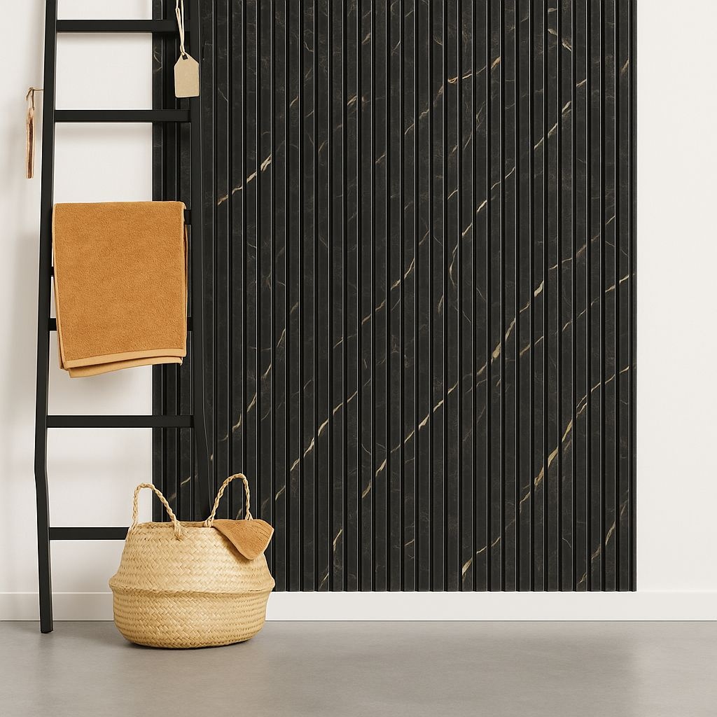 Black Marble wandpaneel - Badkamerpaneel - 30 x 277 cm afbeelding