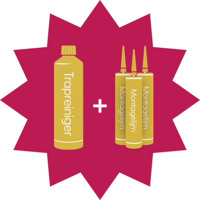 Gratis trapreiniger + 3 tubes montagelijm