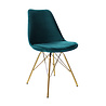 Kick Collection Kuipstoel Velvet Blauw - Goud frame Kick Collection Kuipstoel Velvet Blauw - Goud frame