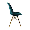 Kick Collection Kuipstoel Velvet Blauw - Goud frame Kick Collection Kuipstoel Velvet Blauw - Goud frame