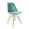 Kick Collection Kuipstoel Velvet Mintgroen - Goud frame Kick Collection Kuipstoel Velvet Mintgroen - Goud frame