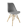 Kick Collection Kuipstoel Velvet Grijs - Goud frame Kick Collection Kuipstoel Velvet Grijs - Goud frame