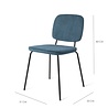 Urban Lifestyle Vender Ribstof Eetkamerstoel Blauw Urban Lifestyle Vender Ribstof Eetkamerstoel Blauw