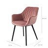 Urban Lifestyle Boston Velvet Eetkamerstoel Roze Urban Lifestyle Boston Velvet Eetkamerstoel Roze