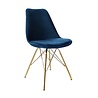 Kick Collection Kuipstoel Velvet Donkerblauw - Goud frame Kick Collection Kuipstoel Velvet Donkerblauw - Goud frame