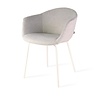 Blatt Atrani Lichtgrijs Stof met armleuning | Witte poten Blatt Atrani Lichtgrijs Stof met armleuning | Witte poten