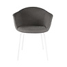 Blatt Atrani Antraciet Stof met armleuning | Witte poten Blatt Atrani Antraciet Stof met armleuning | Witte poten