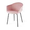 Blatt Atrani Roze Stof met armleuning | Zwarte poten Blatt Atrani Roze Stof met armleuning | Zwarte poten