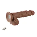 Dildo EZfunLok for Auxfun Plus Sex Machine Brown 21 cm