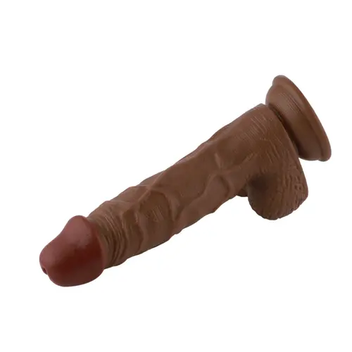 Dildo EZfunLok for Auxfun Plus Sex Machine Brown 21 cm