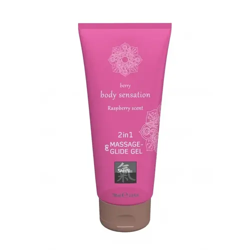 2 in 1 Massage and Lubricant gel Raspberry 200 ml