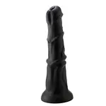 Anale Fantasy Dildo Zwart Opzetstuk 24 cm KlicLok en Zuignap