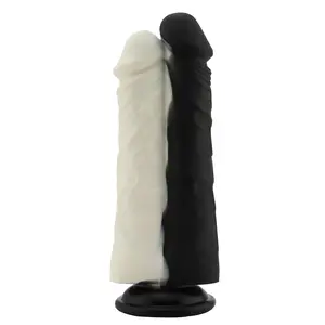 Doppel-Dildo Schwarz Weiß Aufsatz 19 cm KlicLok®