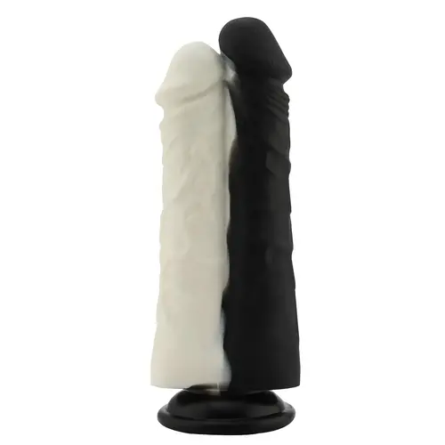 Dubbele Dildo Zwart Wit Opzetstuk 19 cm KlicLok®