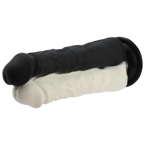 Doppel-Dildo Schwarz Weiß Aufsatz 19 cm KlicLok®