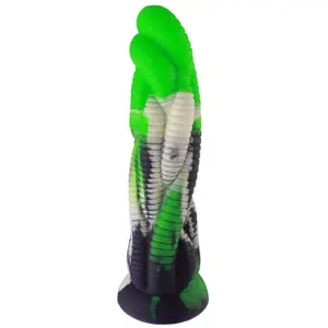 Fantasy Dildo Rattan KlicLok und Saugnapf 24 CM Grün