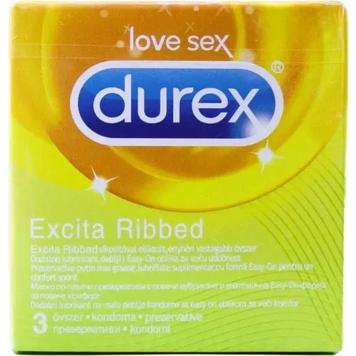 Durex Durex Excita Geripptes Kondom 9er-Pack Rippen und Noppen