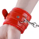 Gepolsterte Handschellen Bettfesseln mit Kette Rot