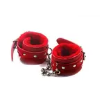 Padded handcuffs Bed cuffs with chain Red