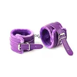 Padded Handcuffs - Bed Cuffs with Chain - Purple