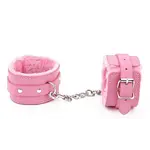 Padded Handcuffs - Bed Cuffs with Chain - Pink