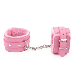 Padded Handcuffs - Bed Cuffs with Chain - Pink