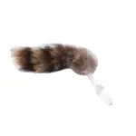 Fluffy Butt Plug - Fox tail - Transparent glass  butt plug