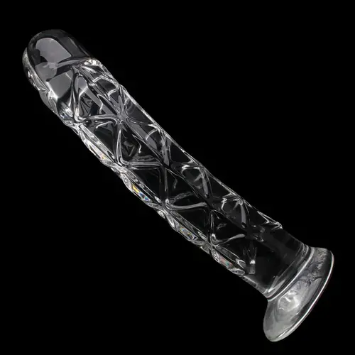 Glazen Dildo Met unieke structuur Large 24 cm