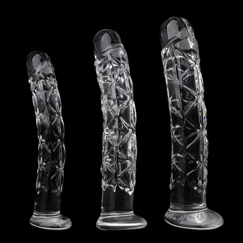 Glazen Dildo Met unieke structuur Large 24 cm