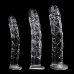 Glazen Dildo Met unieke structuur Medium 18 cm