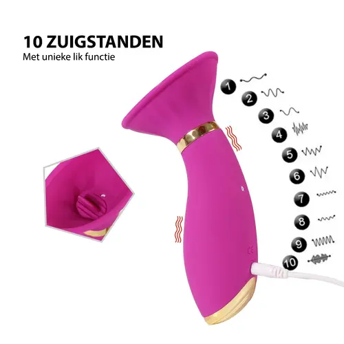 Zuigende Vibrator Met likfunctie en meerdere standen