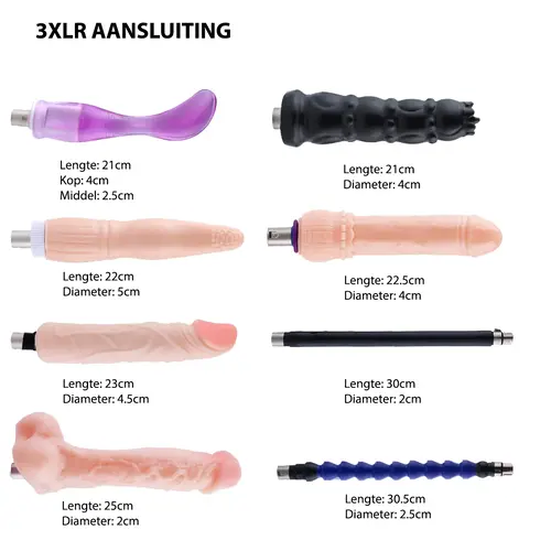 Auxfun® Basic Sexmachine Pakket Dimitri Met Dildo’s en verlengstukken