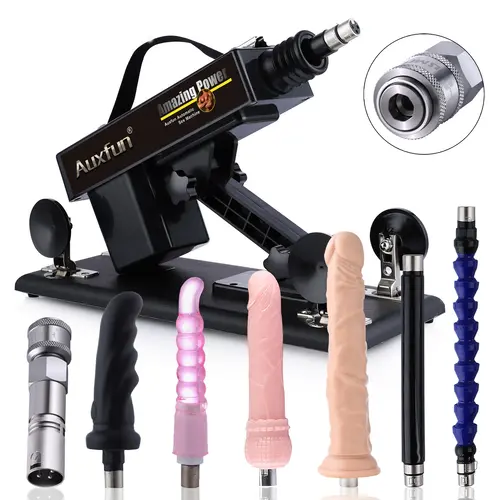 Auxfun® Basic Sex Machine - Package Mateo With Dildos and Accessories