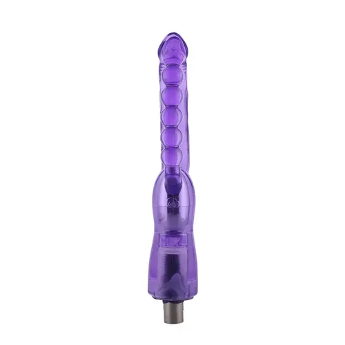 Dubbele geribbelde 3XLR dildo voor  voor Auxfun Basic Seksmachine 23 cm