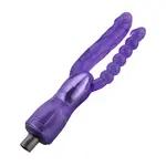 Dubbele geribbelde 3XLR dildo voor  voor Auxfun Basic Seksmachine 23 cm