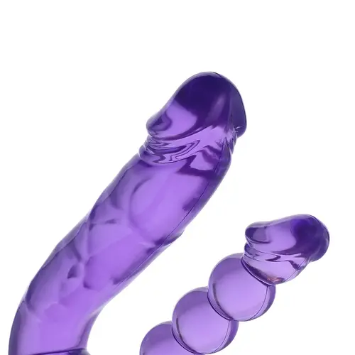 Dubbele geribbelde 3XLR dildo voor  voor Auxfun Basic Seksmachine 23 cm