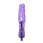 Dubbele geribbelde 3XLR dildo voor  voor Auxfun Basic Seksmachine 23 cm