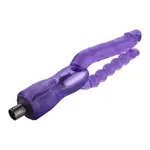 Dubbele geribbelde 3XLR dildo voor  voor Auxfun Basic Seksmachine 23 cm