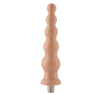 Geribbelde Dildo 3XLR voor Auxfun Basic Seksmachine Beige 21 cm