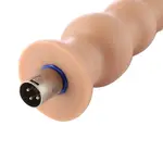 Geribbelde Dildo 3XLR voor Auxfun Basic Seksmachine Beige 21 cm