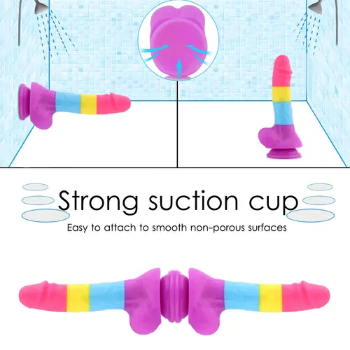 Fantasy Rainbow Sugar Suction Cup Dildo 22 cm