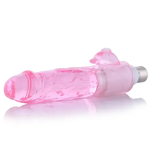 Dildo Pink met Clitoris stimulatie 3XLR Connector  voor Auxfun Basic Seksmachine