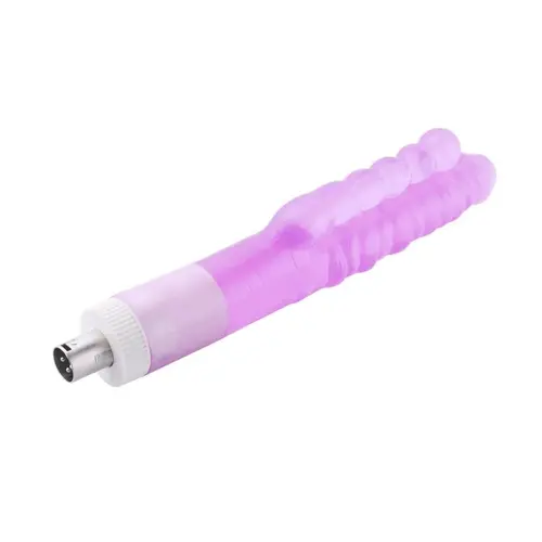 Dubbele geribbelde 3XLR dildo voor  voor Auxfun Basic Seksmachine