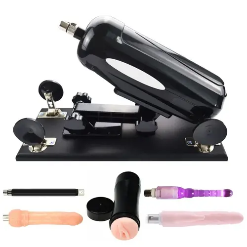 Package Noir Auxfun Basic Sex Machine With 5 Attachments Anal and Vaginal