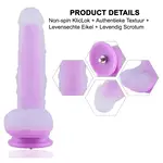 Glow in the Dark Dildo KlicLok and Suction Cup 20 CM Pink