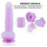 Glow in the Dark Dildo KlicLok en Zuignap 20 CM Roze